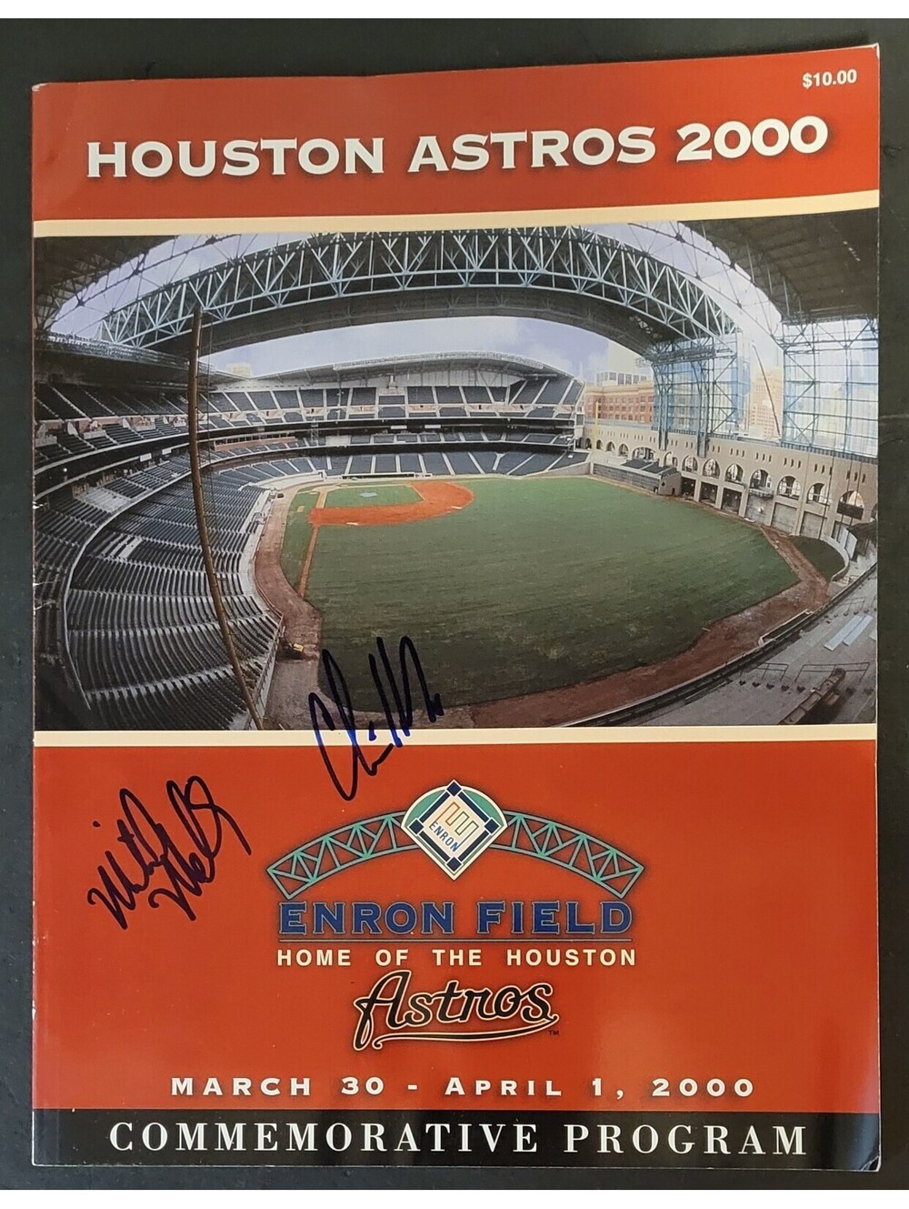Houston Astros 2000 Enron Field 3/30-4/1 Autographed Commemorative Program